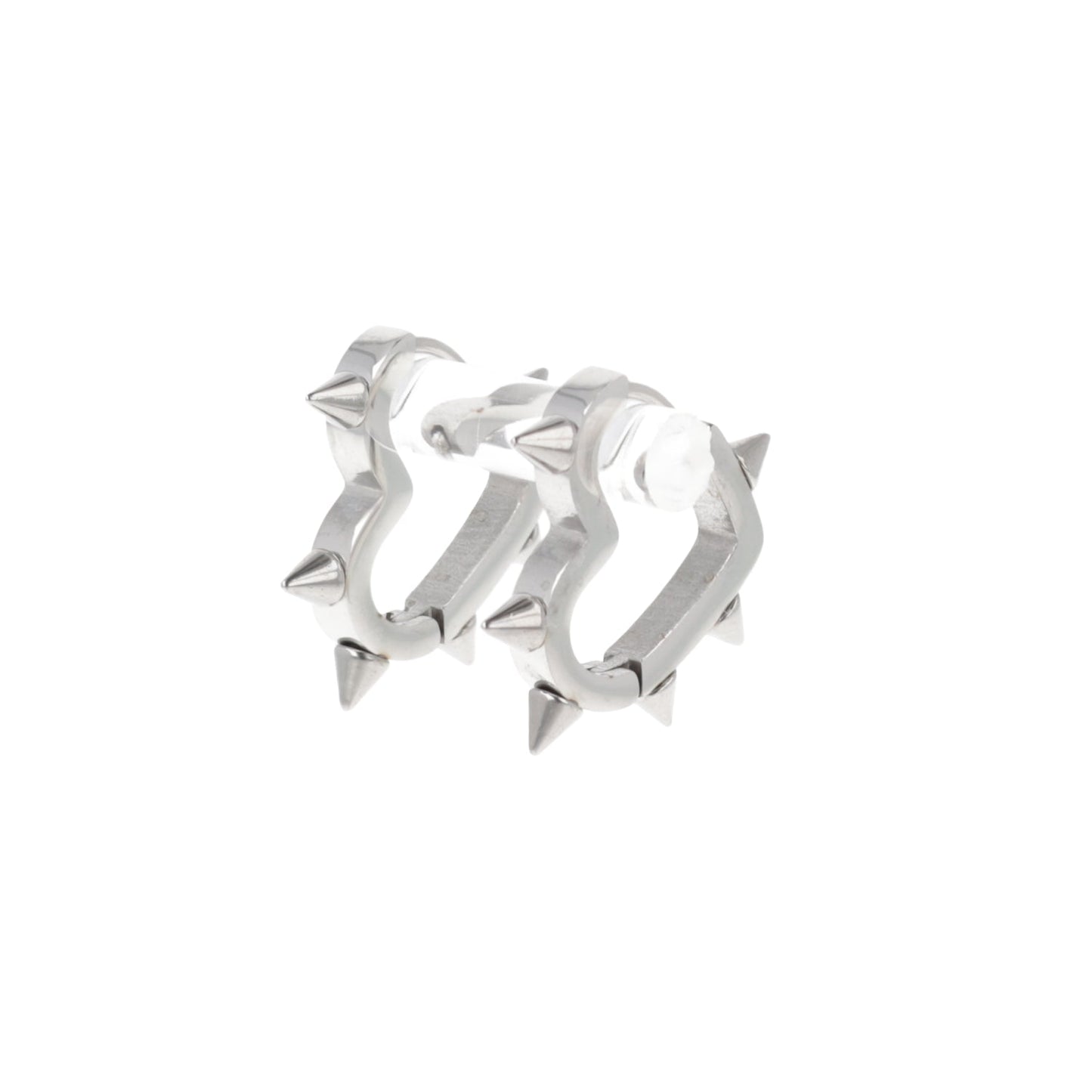 Heart Spike Huggie Hoop Earrings