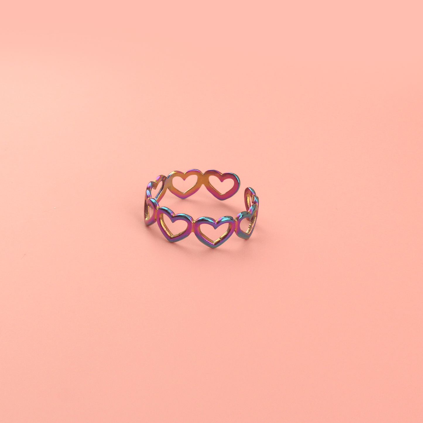 Heart of Steel Ring (Rainbow)