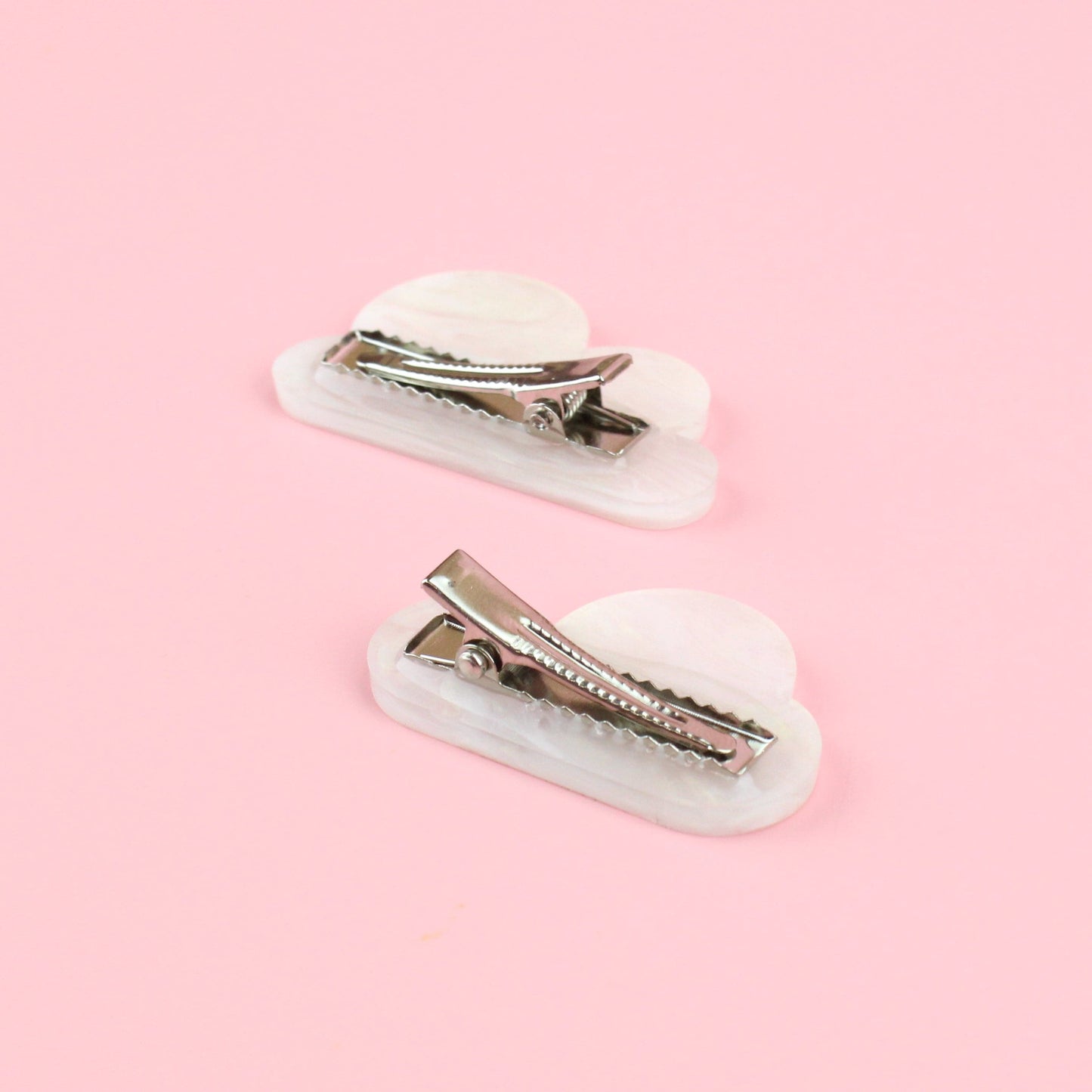 Head In The Clouds Hair Clips In White Marble
