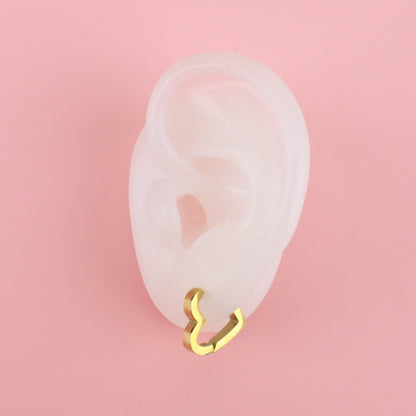 Heart Huggie Hoop Earrings (Gold Plated)