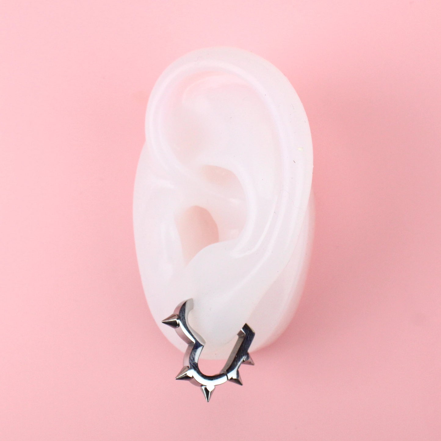 Heart Spike Huggie Hoop Earrings