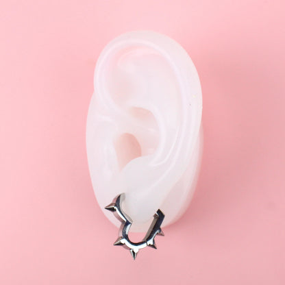 Heart Spike Huggie Hoop Earrings