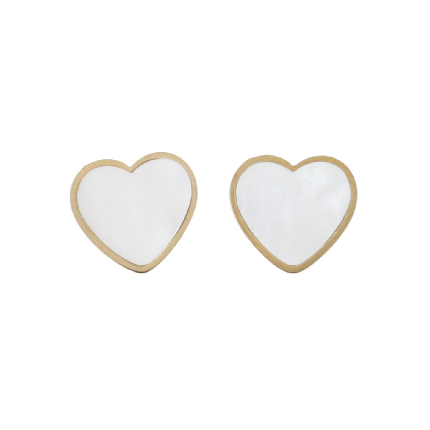 Heart Shell Stud Earrings (Gold Plated)