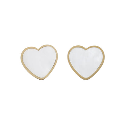 Heart Shell Stud Earrings (Gold Plated)