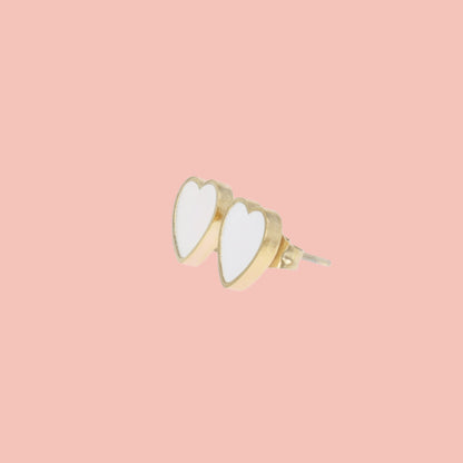 Heart Shell Stud Earrings (Gold Plated)