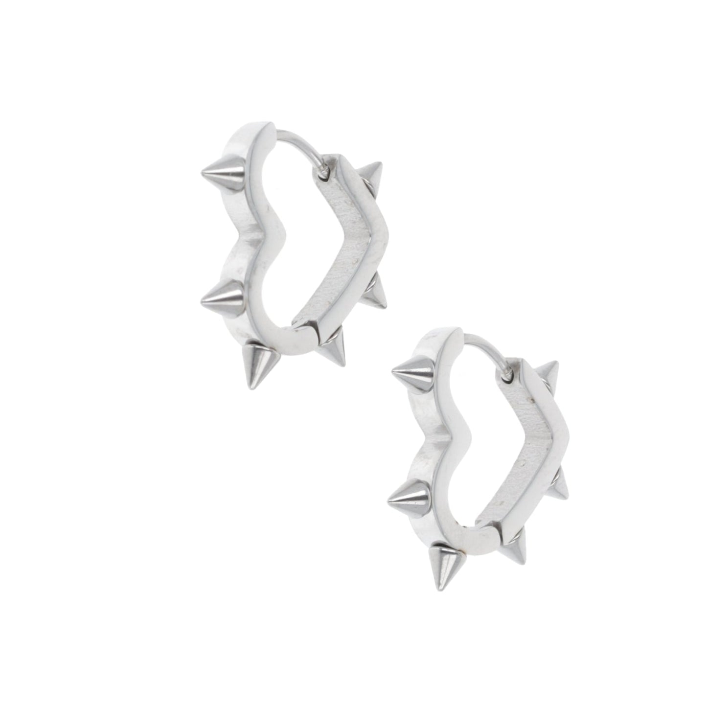 Heart Spike Huggie Hoop Earrings