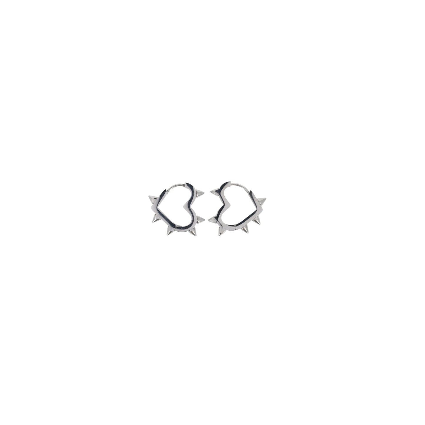 Heart Spike Huggie Hoop Earrings