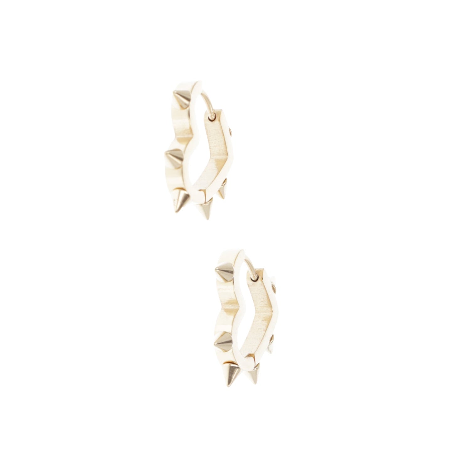 Heart Spike Huggie Hoop Earrings (Gold Plated)