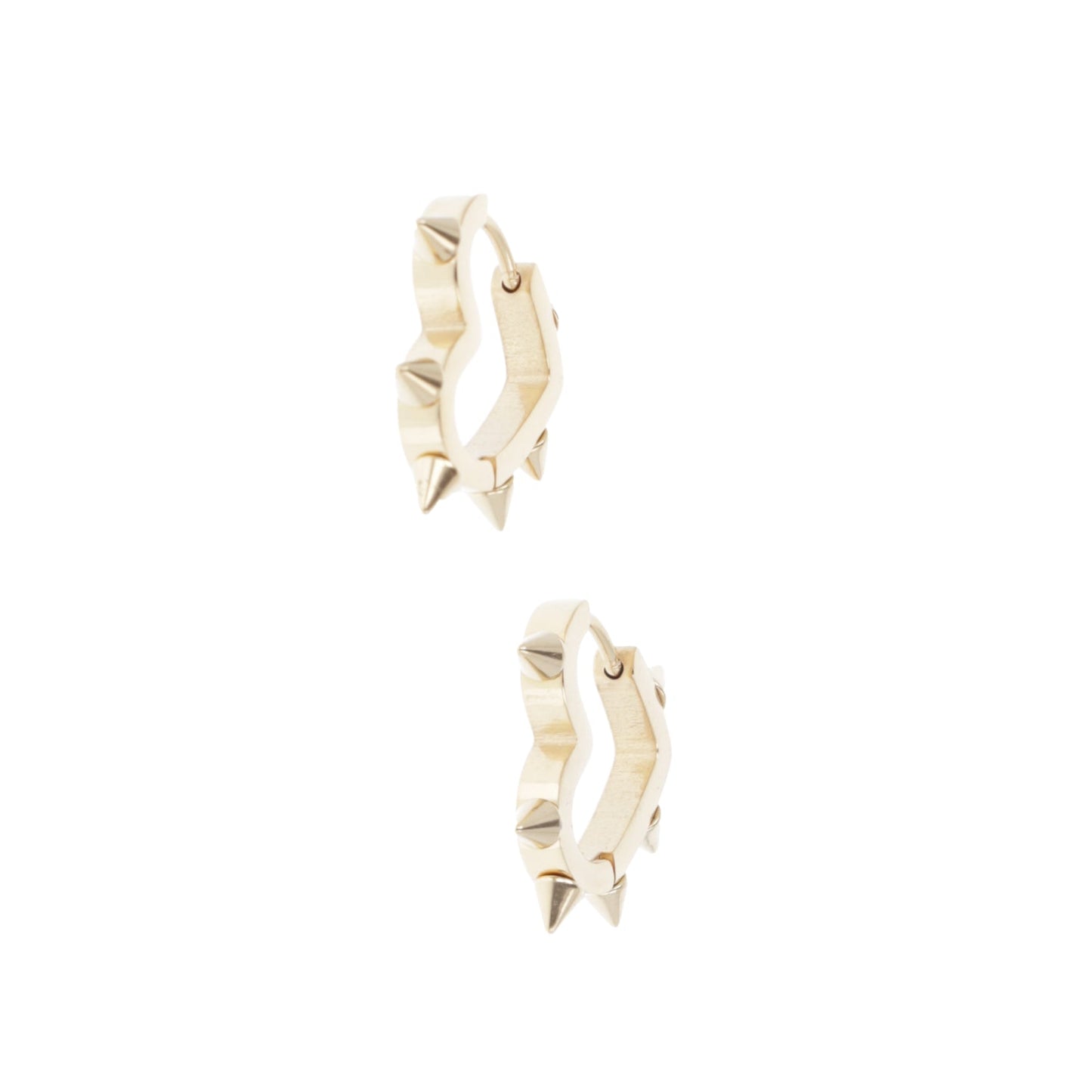 Heart Spike Huggie Hoop Earrings (Gold Plated)
