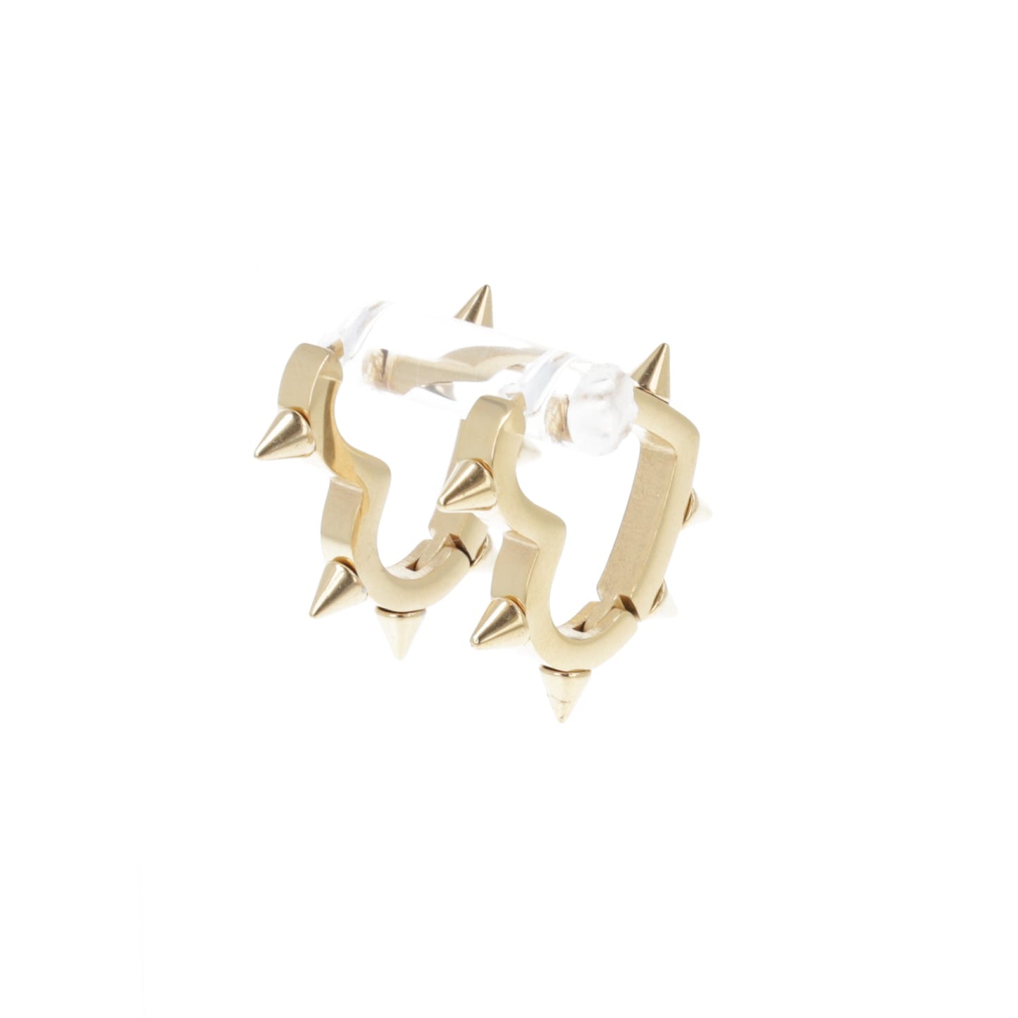 Heart Spike Huggie Hoop Earrings (Gold Plated)