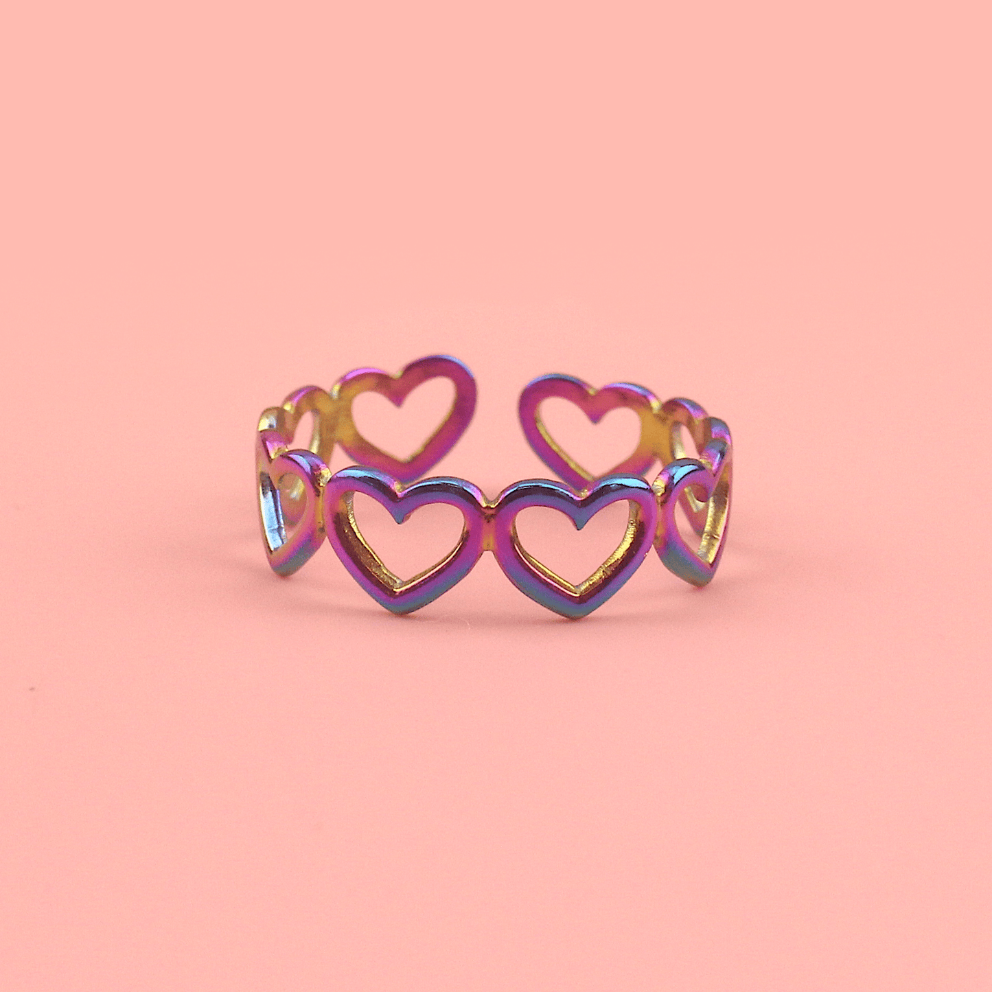 Heart of Steel Ring (Rainbow)