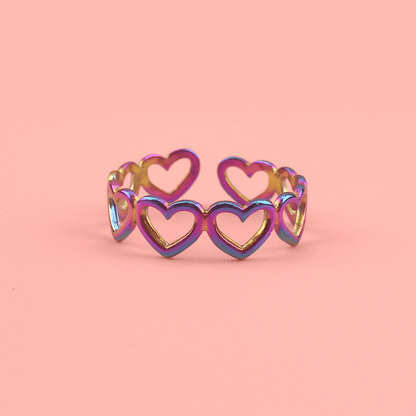 Heart of Steel Ring (Rainbow)