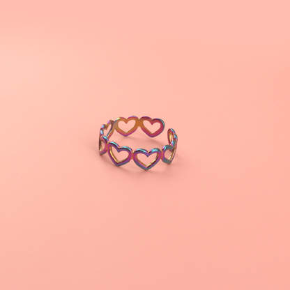 Heart of Steel Ring (Rainbow)