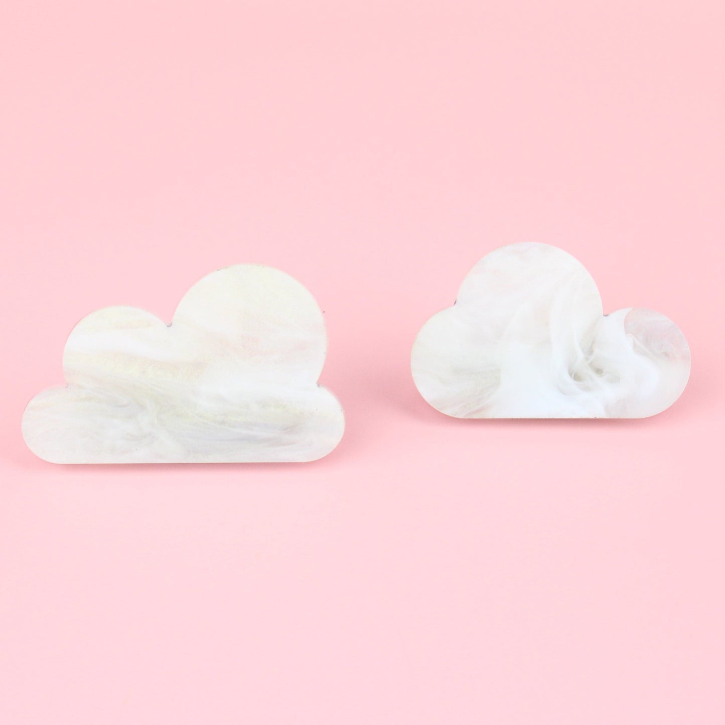 Head In The Clouds Hair Clips In White Marble