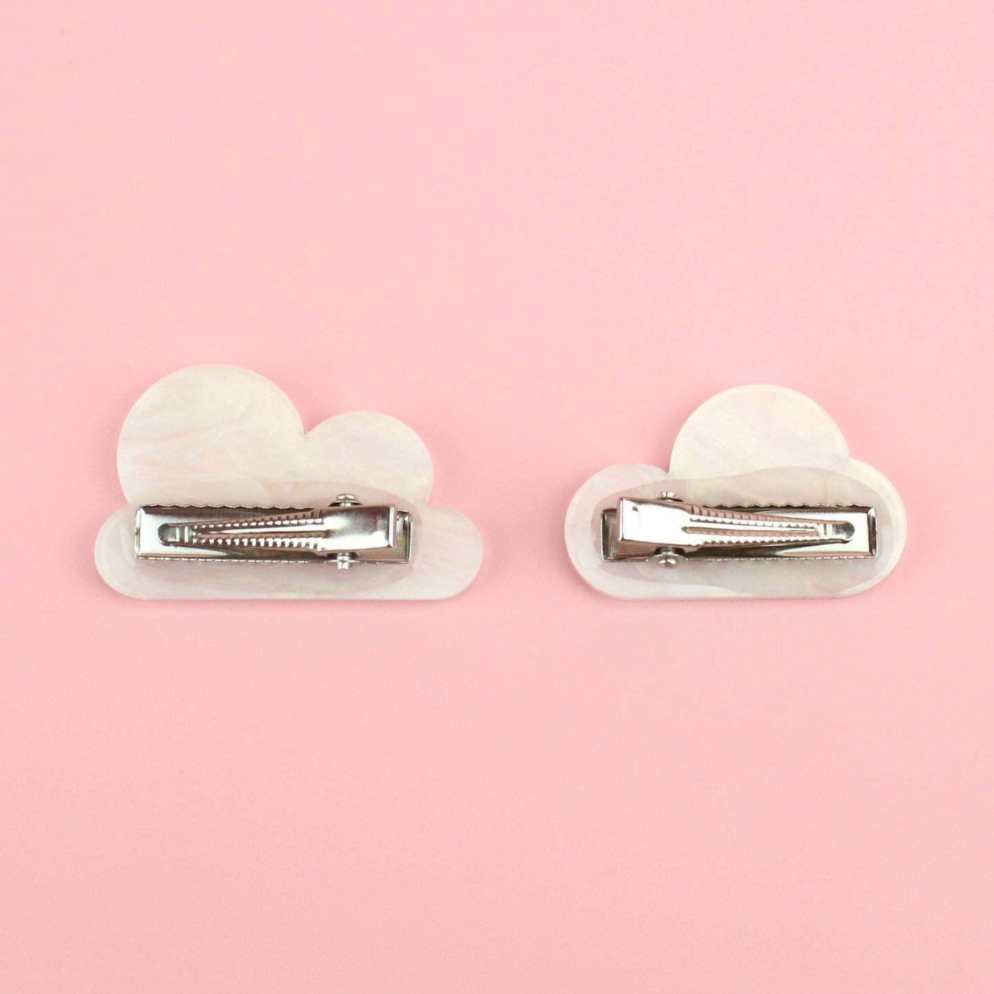 Head In The Clouds Hair Clips In White Marble