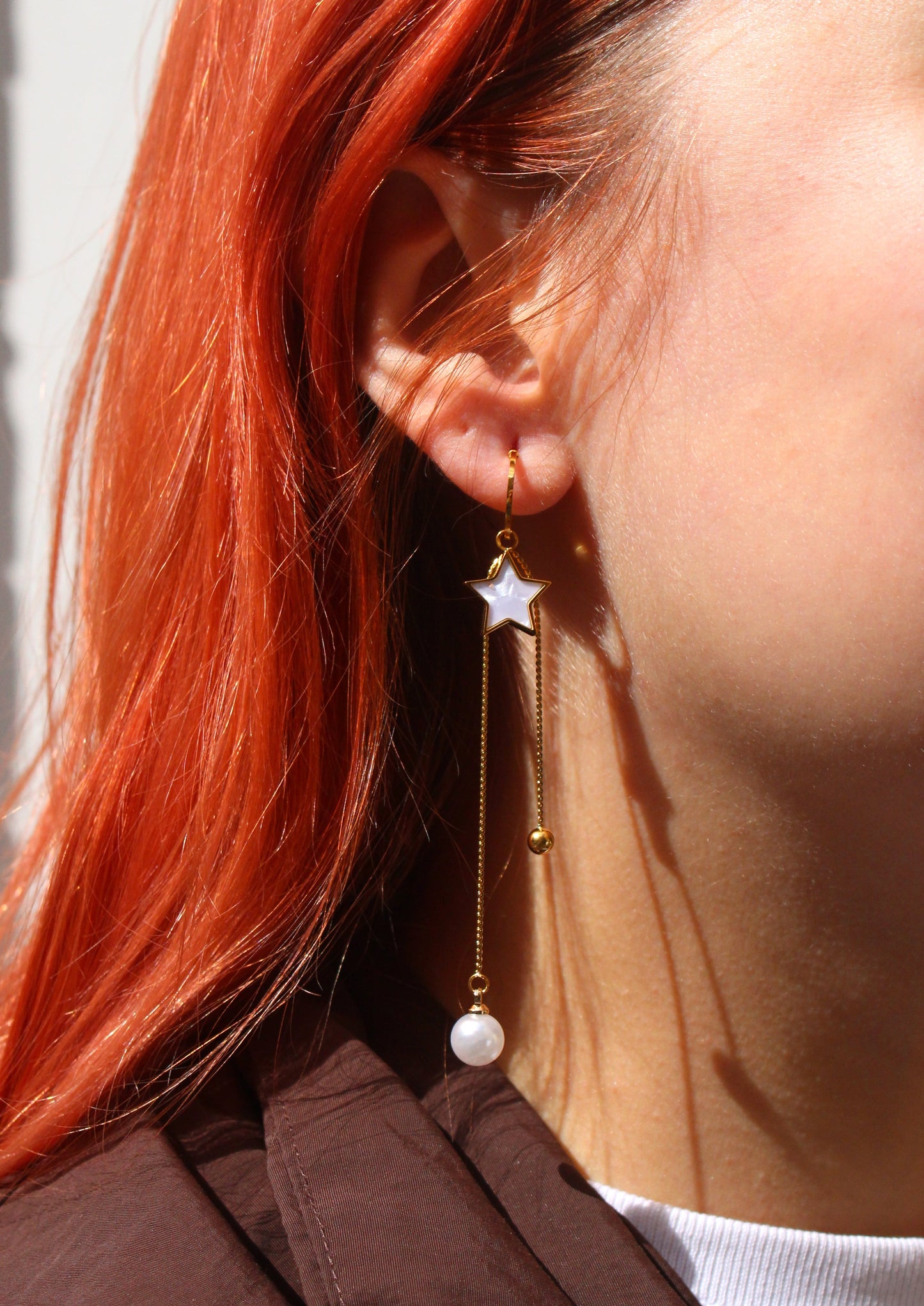 Hanging Star And Moon Earrings
