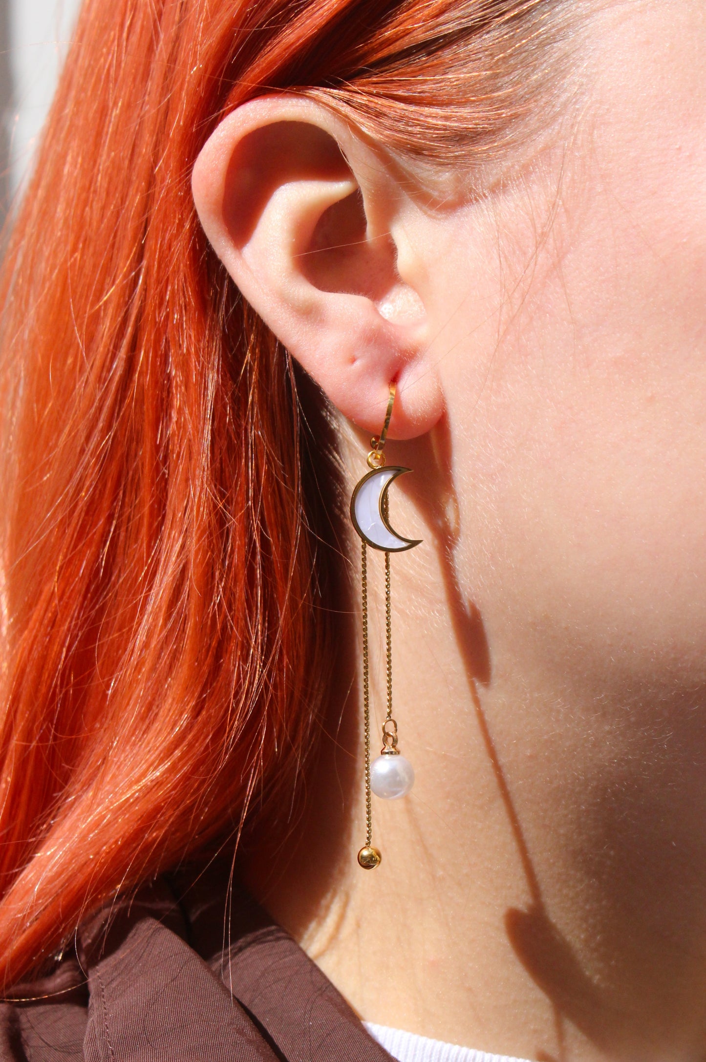 Hanging Star And Moon Earrings