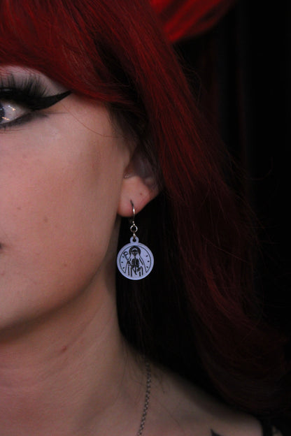 Grim Reaper Huggie Hoop Earrings