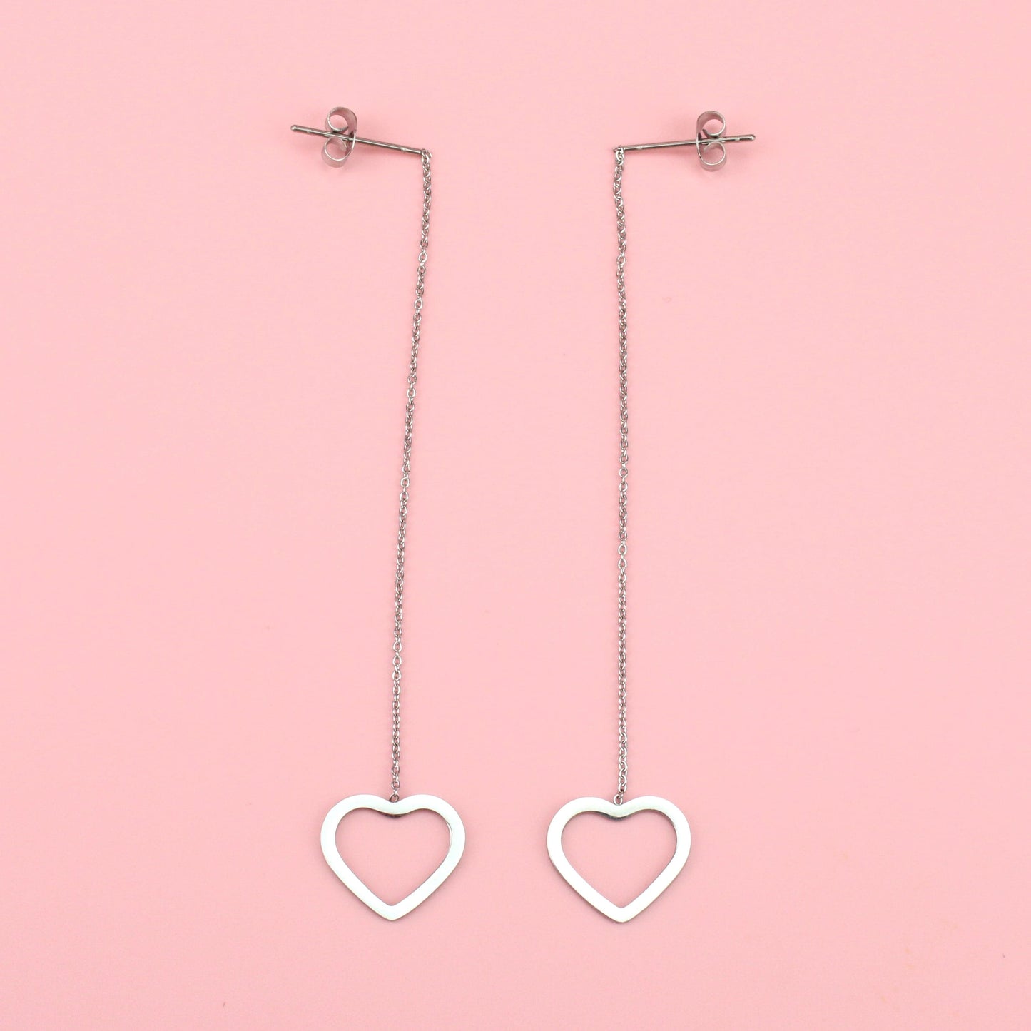 Heart Pull Through Earrings