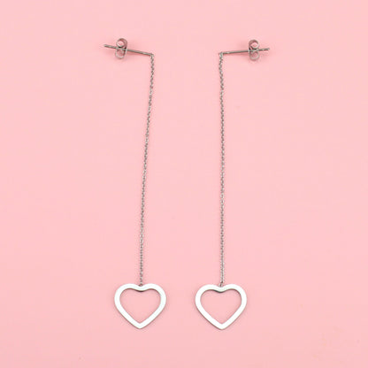 Heart Pull Through Earrings