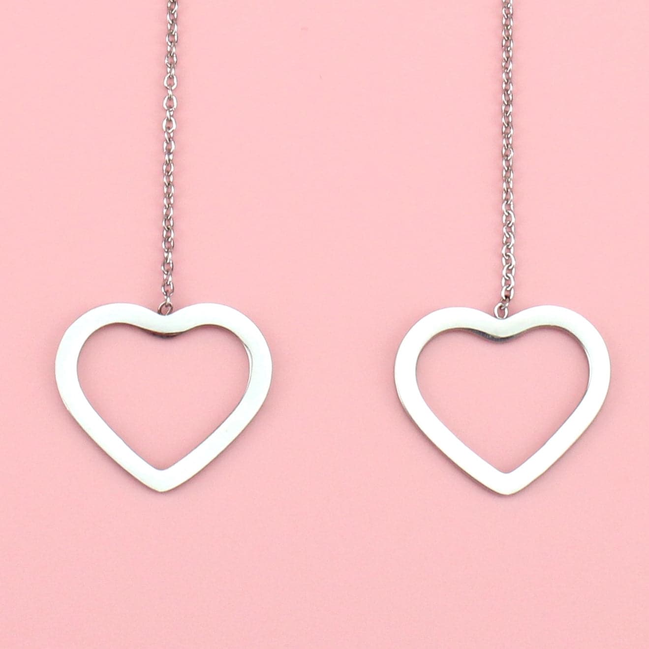 Heart Pull Through Earrings