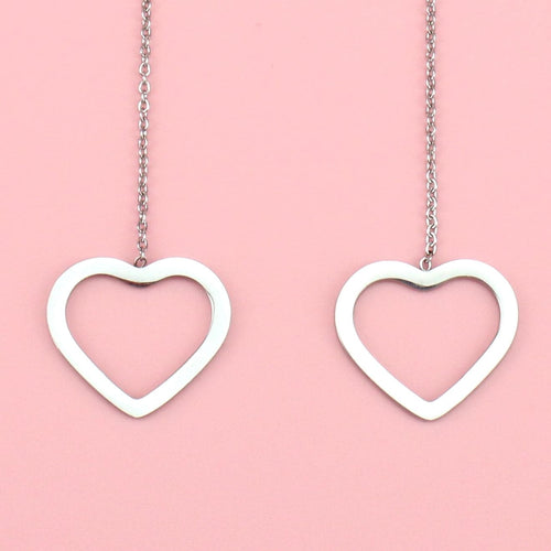 Heart Pull Through Earrings