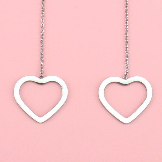 Heart Pull Through Earrings