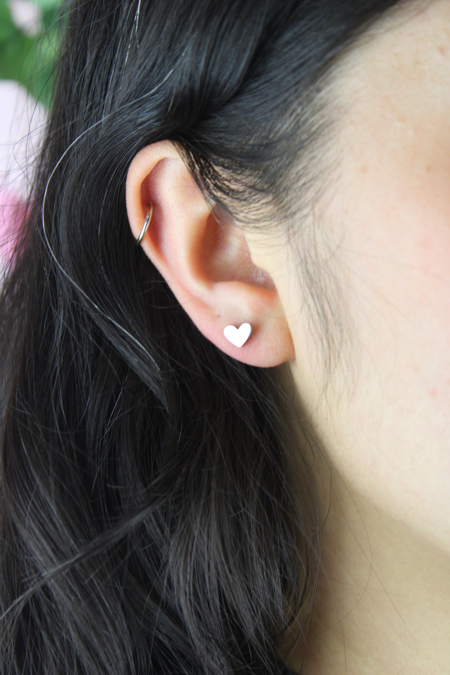 Heart Screw On Stud Earrings