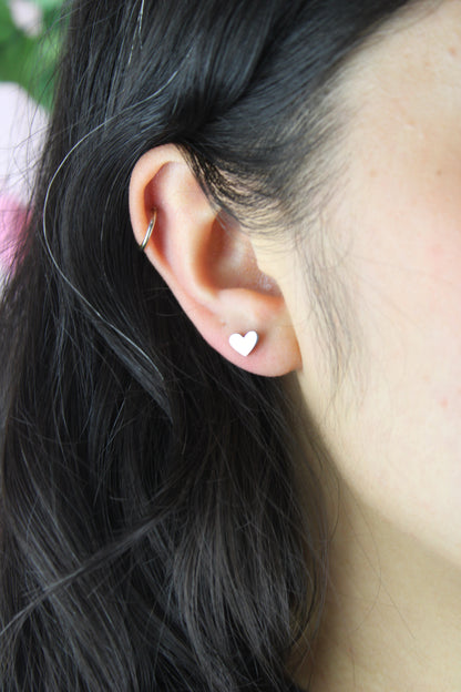 Heart Screw On Stud Earrings