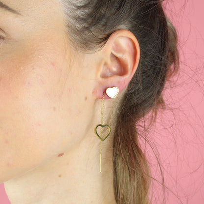 Heart Shell Stud Earrings (Gold Plated)