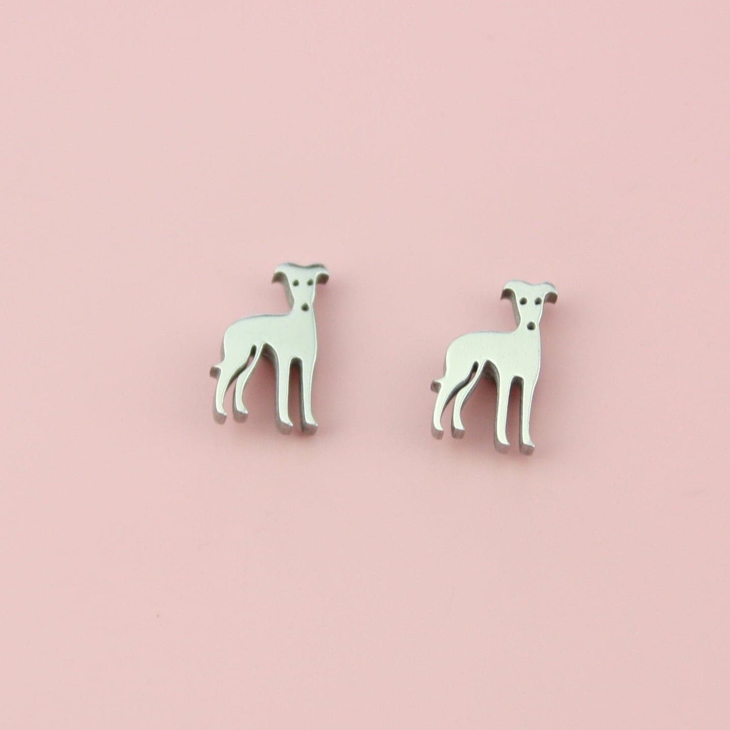 Greyhound Stainless Steel Necklace and Earrings Set