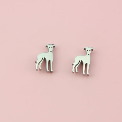 Greyhound Stainless Steel Necklace and Earrings Set