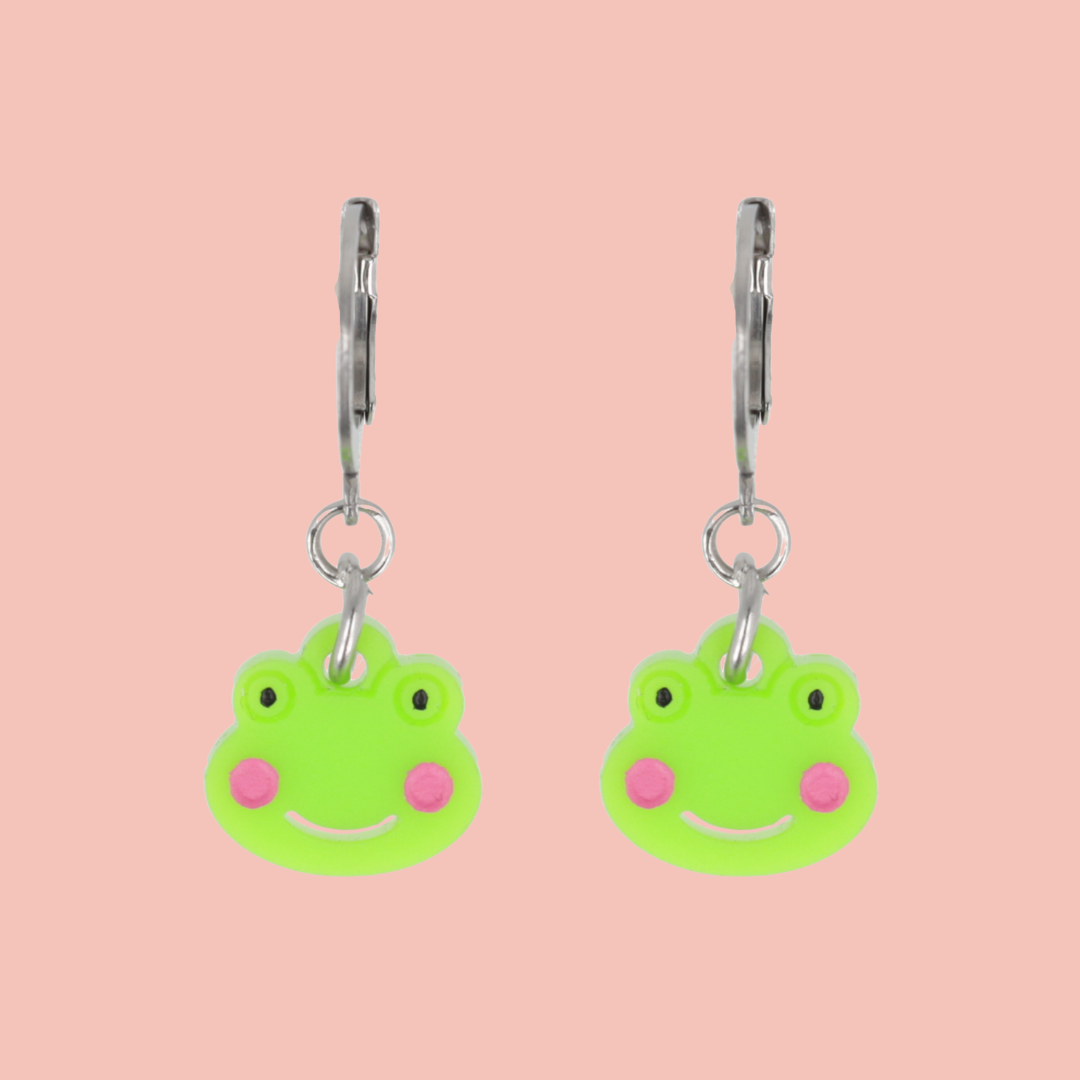 Happy Frogs Huggie Hoop Earrings