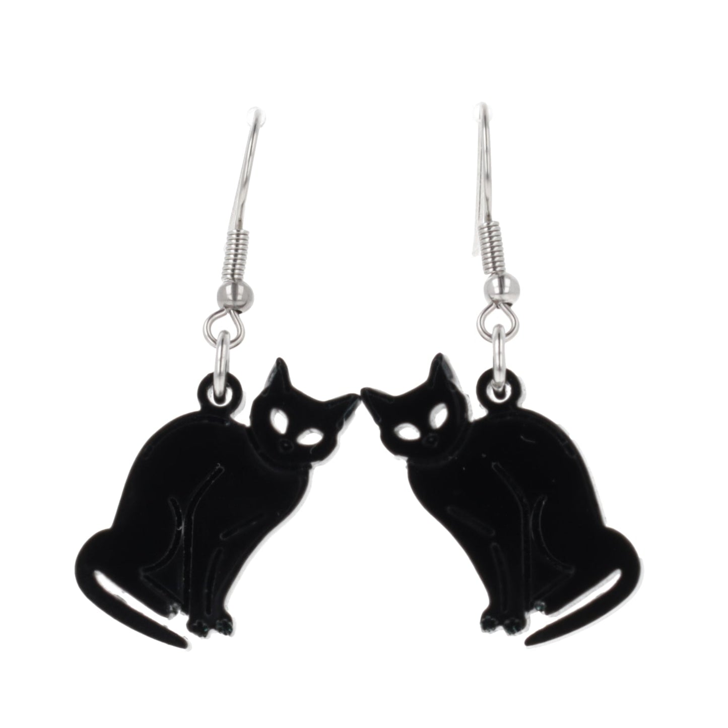 Greta Black Cat Earrings