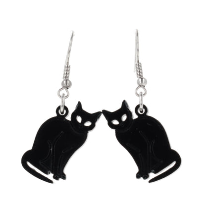 Greta Black Cat Earrings
