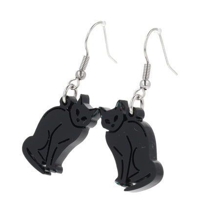 Greta Black Cat Earrings