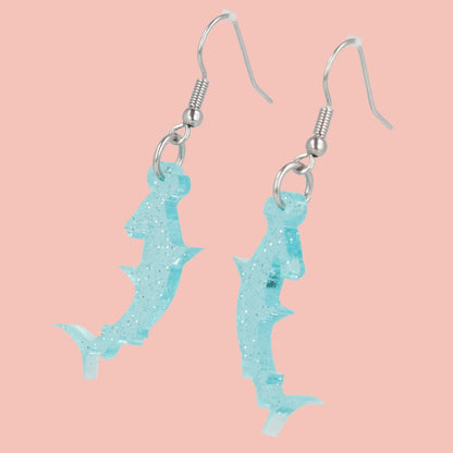 Hammer Time! Glitter Hammerhead Shark Earrings