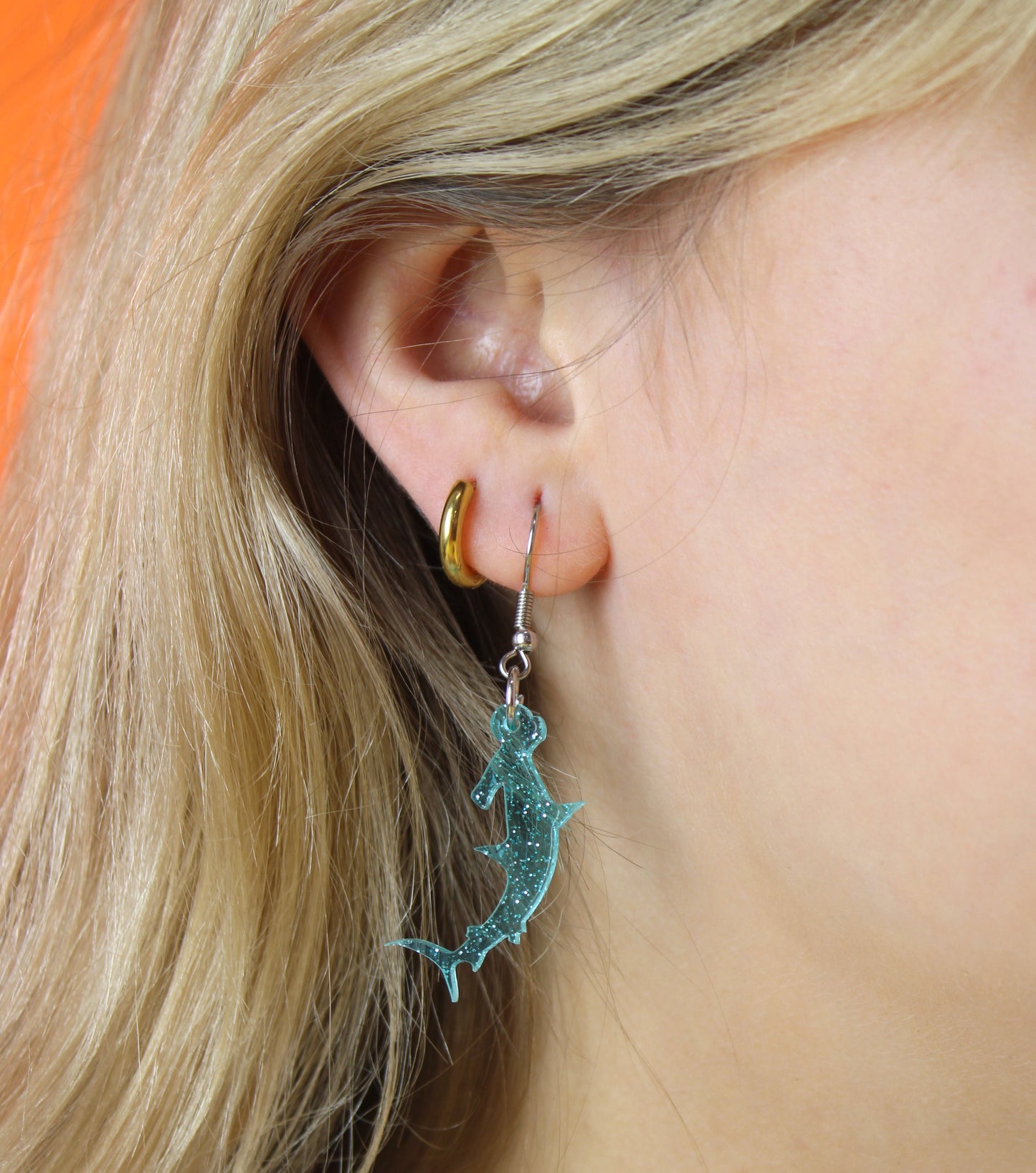 Hammer Time! Glitter Hammerhead Shark Earrings