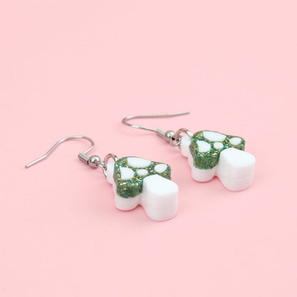 Green Mini Magic Mushroom Earrings