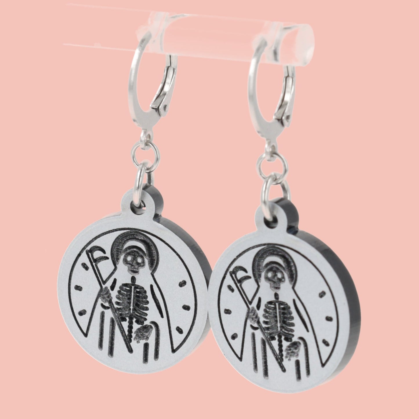 Grim Reaper Huggie Hoop Earrings