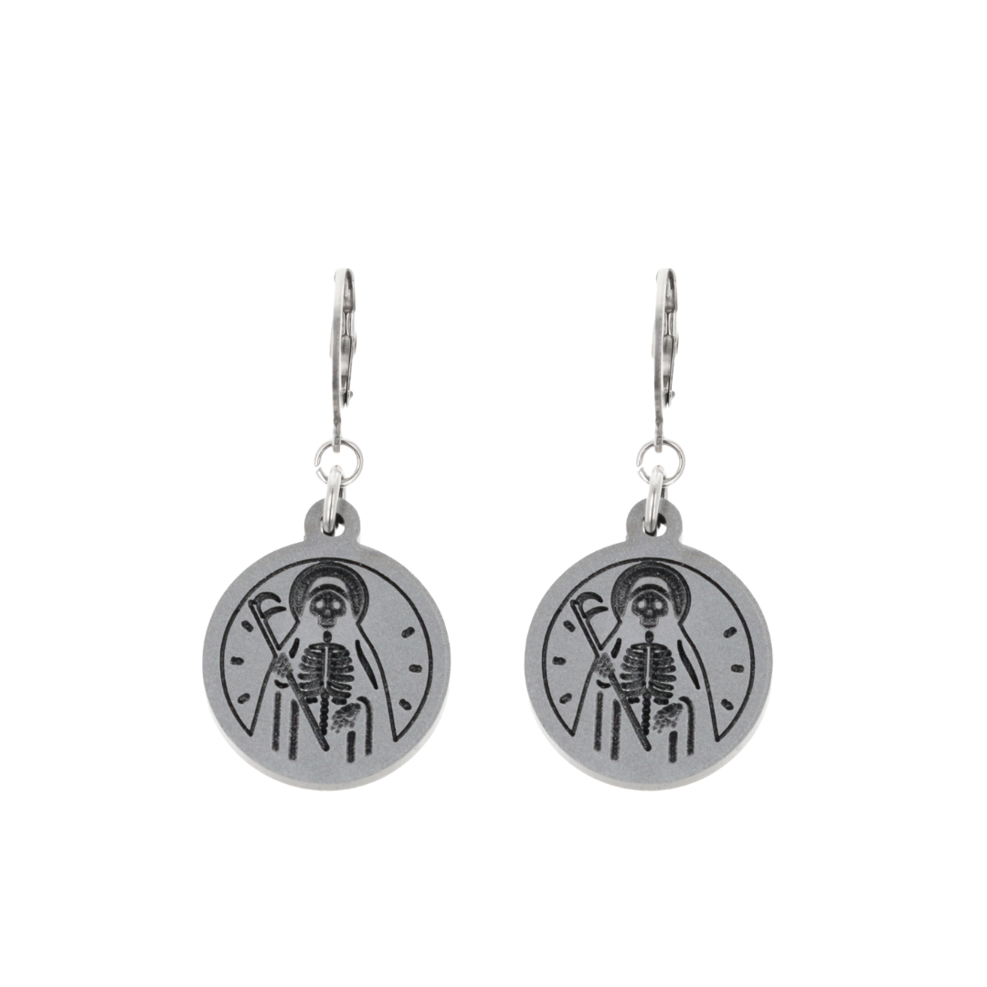 Grim Reaper Huggie Hoop Earrings
