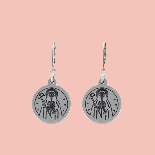 Grim Reaper Huggie Hoop Earrings