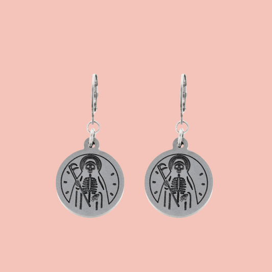 Grim Reaper Huggie Hoop Earrings