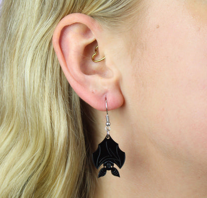 Hang In There Bat Earrings