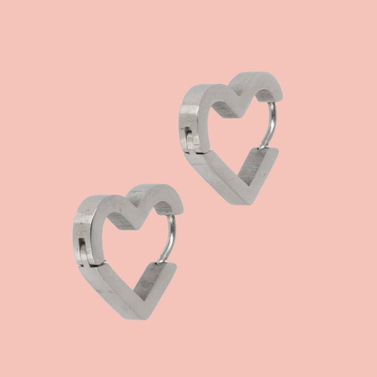 Heart Huggie Hoop Earrings
