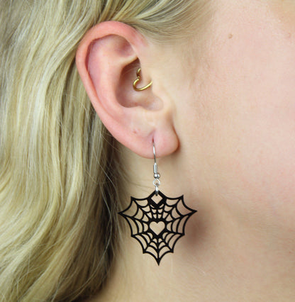 Heart Of The Web Earrings