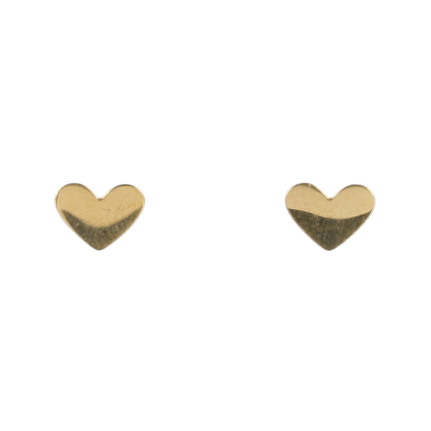 Heart Screw On Stud Earrings - Gold Plated