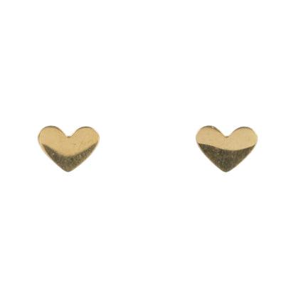 Heart Screw On Stud Earrings - Gold Plated