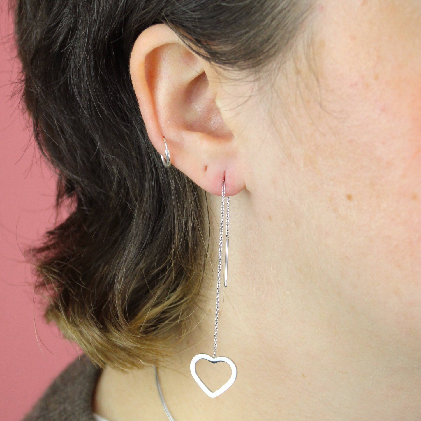 Heart Pull Through Earrings