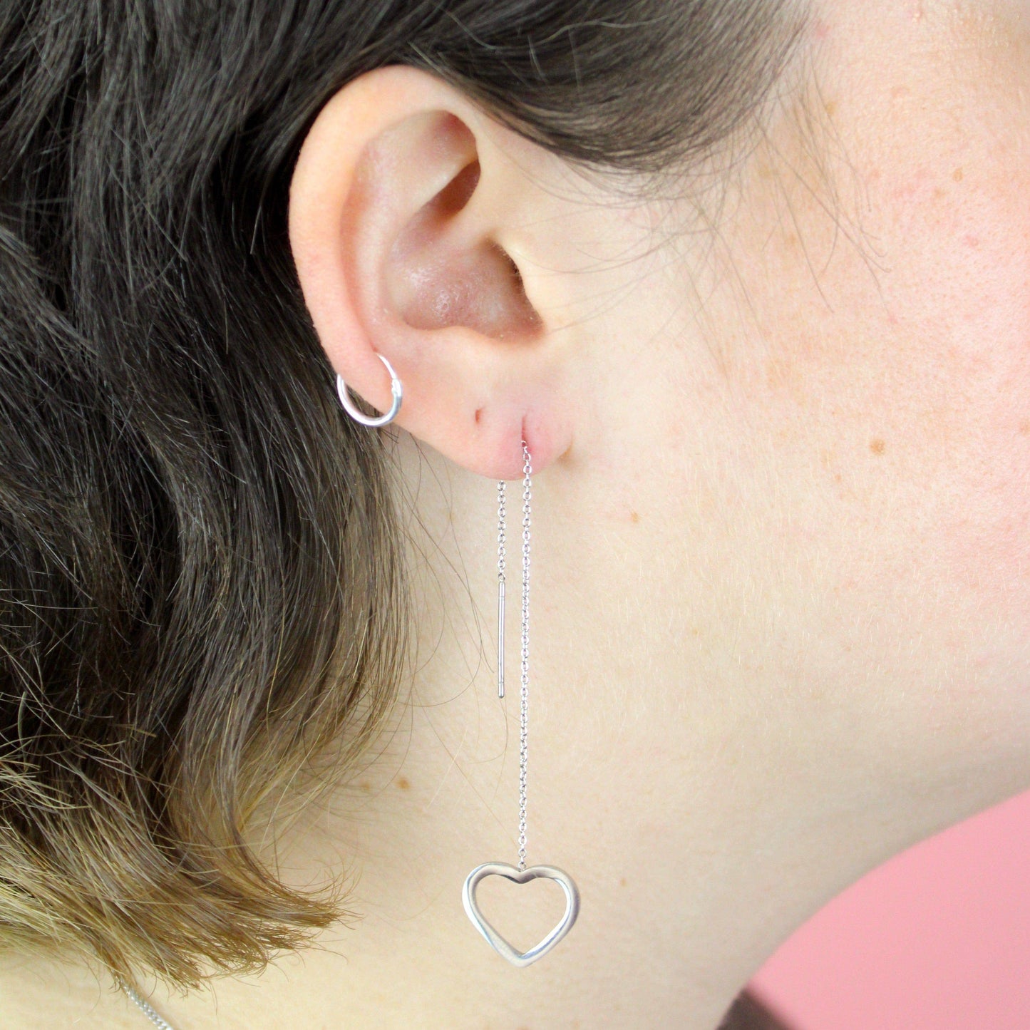 Heart Pull Through Earrings